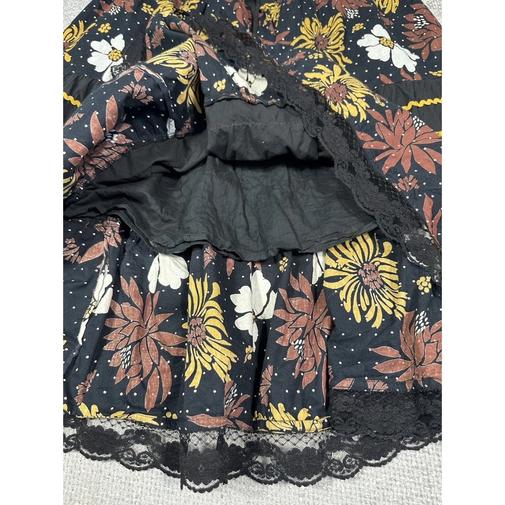 Magic Skirt Womens Small Floral Tiered Y2K Whimsigoth Dark Fairy‎ Forest - Picture 6 of 10
